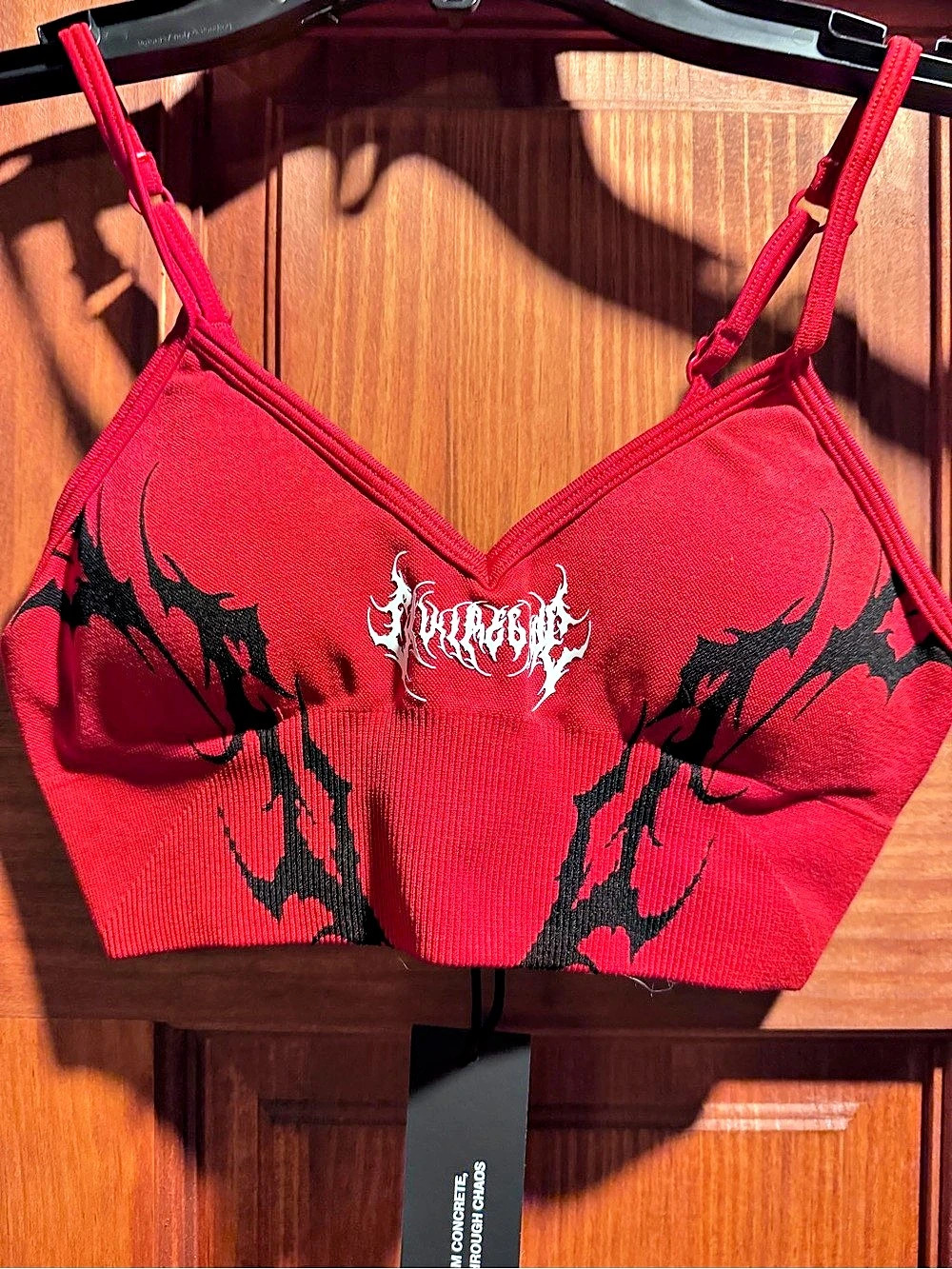 Off-White Graphic Red & Black Crop Top NWT